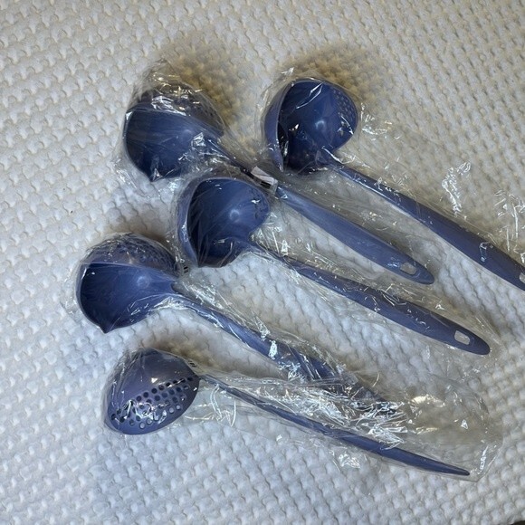 Ladle Plastic Green Purple 5 PC Skimmer Spoon Filter Strainer Soup Spoon Random - Picture 5 of 6